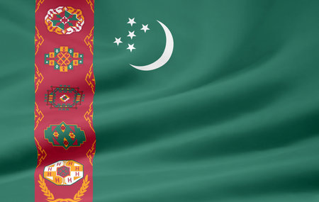 Flag of Turkmenistanの写真素材