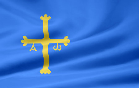 Flag of Asturia - Spain の写真素材