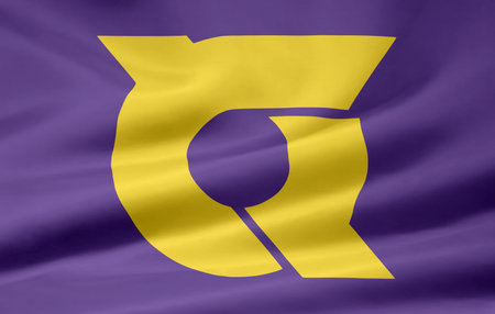 Flag of Tokushima - Japanの写真素材