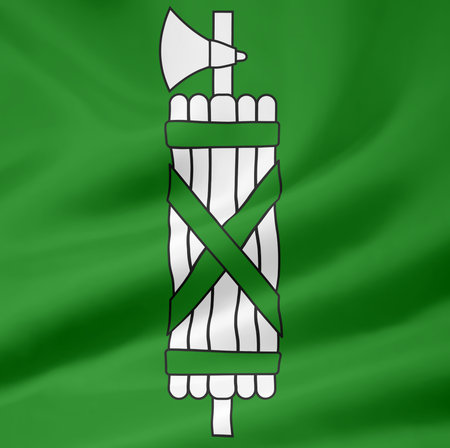 Flag of Canton St. Gallen - Switzerlandの写真素材