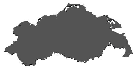 Isolated map of the state of Mecklenburg Vorpommern  - Germanyの写真素材
