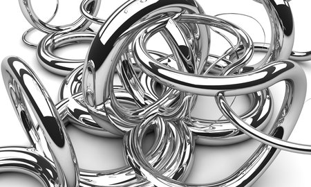 Background made of chrom swirlsの写真素材