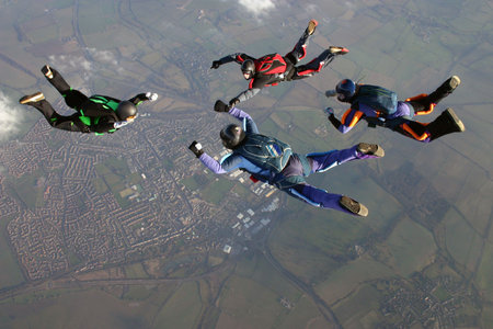 Four Skydivers