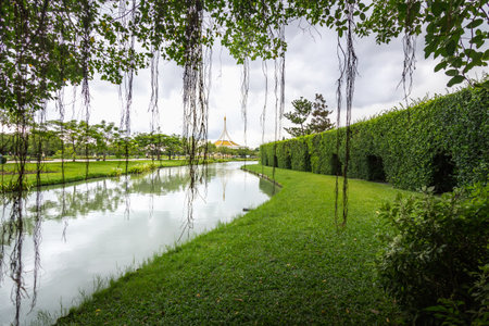 Lake in the public parkの写真素材