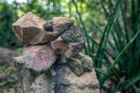 Bring small stones stacked.の写真素材
