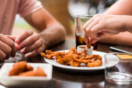 Family having lunchの写真素材