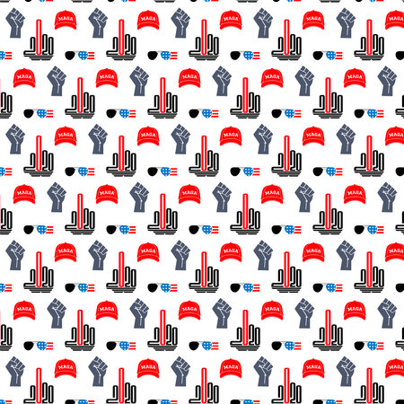 2020 US politics pattern - includes pattern swatch and symbolsのイラスト素材