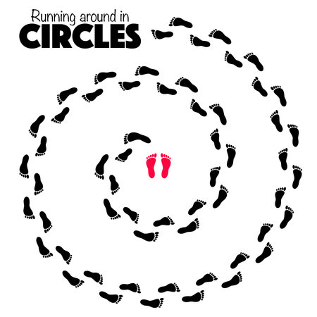 Human footsteps vector pattern brushのイラスト素材