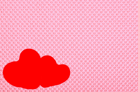 Two hearts on a pink background, Valentine s Day の写真素材