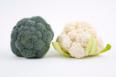 Broccoli and cauliflowerの写真素材