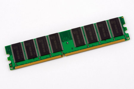 Memory module on white backgroundの写真素材