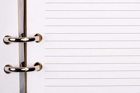 Piece of paper in the lines, in the notebookの写真素材