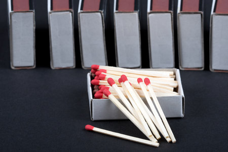 Matches in a boxの写真素材