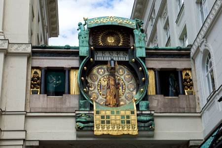 Figural clock Anker in Viennaの写真素材