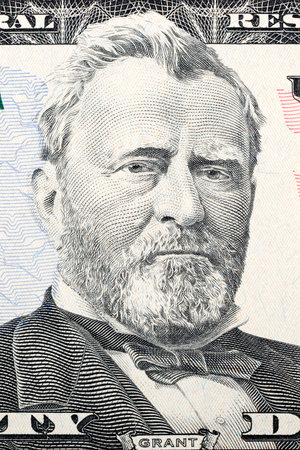 Portrait of Ulysses S. Grant on fifty dollarsの写真素材