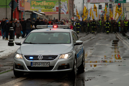 Police bodyguards march for the Feast of the Three Kingsのeditorial素材
