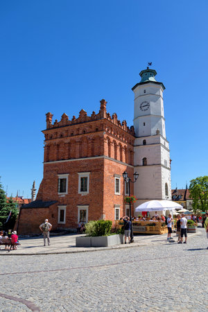 City Hall in the Old Town on June 05, 2015 in Sandomierz, Polandのeditorial素材