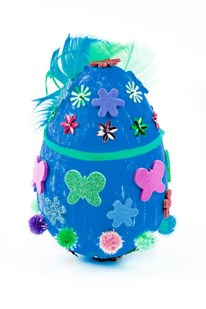 Homemade Easter eggの写真素材