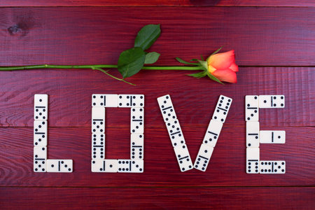Word love with dominoesの写真素材