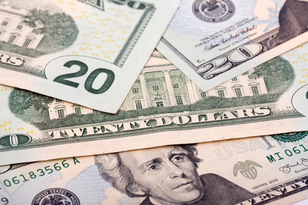 American twenty dollars, backgroundの写真素材