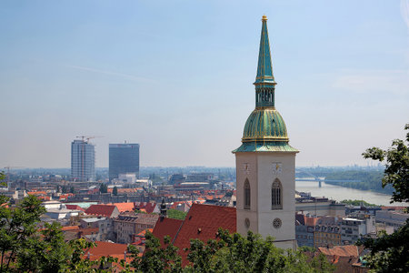 Bratislava, Slovakia - May 29: Tower of St. Martin's Cathedral on May 29, 2015 in Bratislava in Slovakiaのeditorial素材