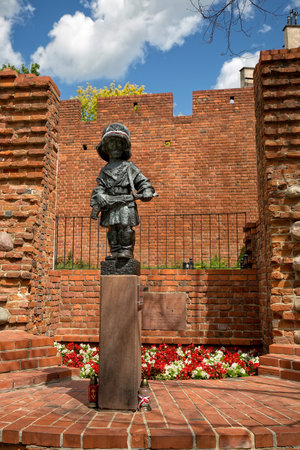 Monument to the Little Insurgent in Warsaw, Polandのeditorial素材