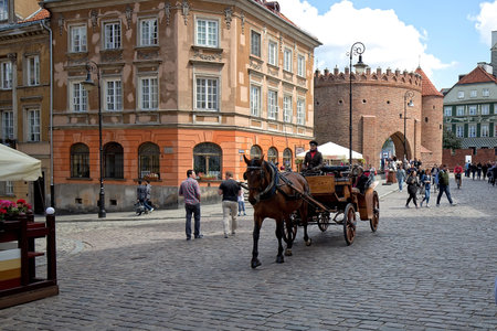 Cab on the Warsaw streetのeditorial素材