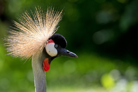 Grey Crowned Crane - Balearica regulorum, portraitの写真素材