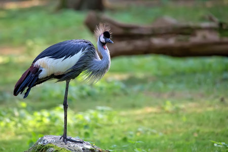 Grey Crowned Crane - Balearica regulorum in the wildの写真素材