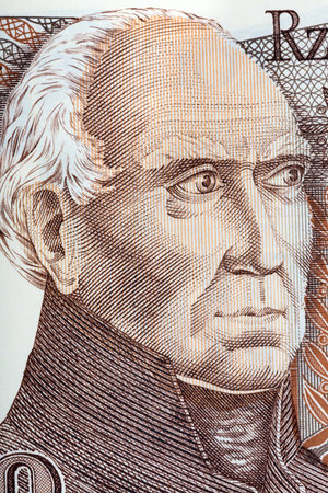 Stanislaw Staszic portrait from old fifty thousand zlotyの写真素材