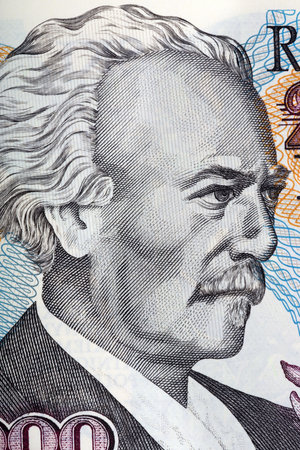 Ignacy Jan Paderewski portrait from old two milion zlotyの写真素材