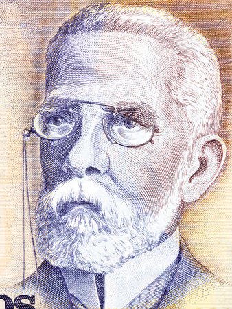Machado de Assis portrait from Brazilian moneyのeditorial素材
