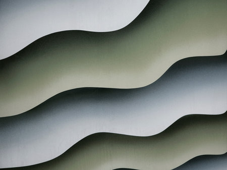 Gray wave on the wall, a background or textureの写真素材