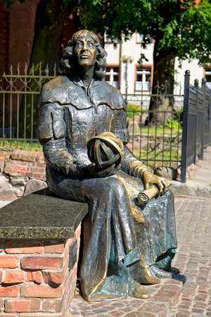 Statue of Nicolaus Copernicus in Olsztyn, Polandのeditorial素材