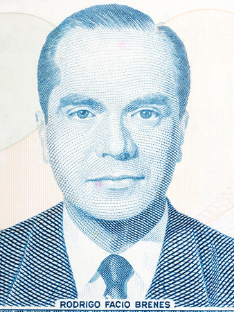 Rodrigo Facio Brenes portrait from Costa Rican moneyのeditorial素材