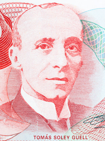 Tomas Soley Guell portrait from Costa Rican moneyの写真素材