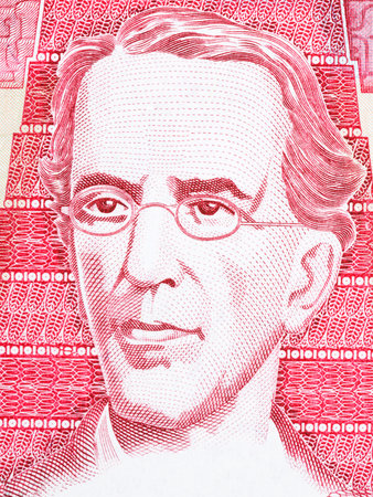 Miguel Garcia Granados portrait from Guatemalan moneyの写真素材