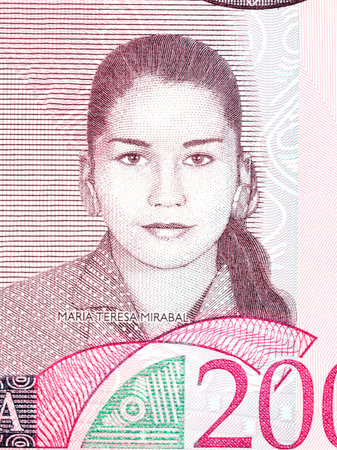Maria Teresa Mirabal portrait from Dominican moneyの写真素材