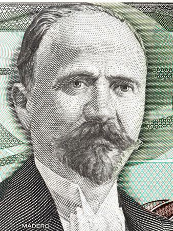 Francisco Ignacio Madero portrait from old Mexican moneyの写真素材