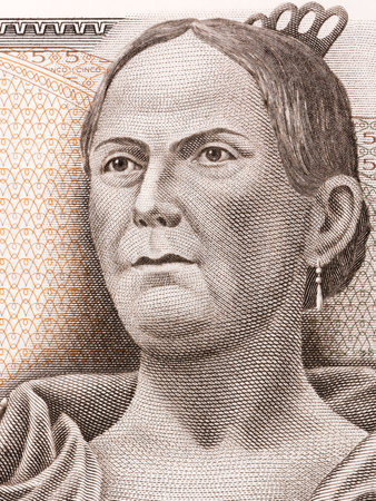 Josefa Ortiz de DomÃ­nguez - La Corregidora portrait from Mexican Pesosの写真素材