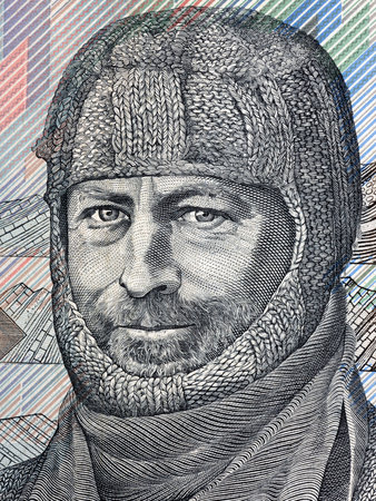 Douglas Mawson portrait from Australian moneyの写真素材