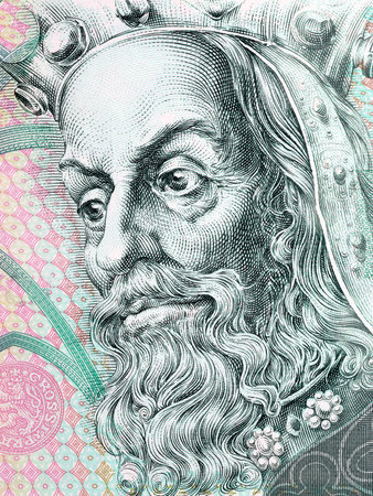 Charles IV, Holy Roman Emperor portrait from Czech moneyのeditorial素材