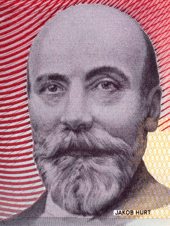 Jakob Hurt portrait from Estonian moneyの写真素材