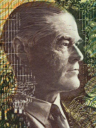 Ian Clunies Ross portrait from Australian moneyの写真素材