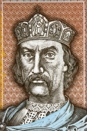 Vladimir the Great portrait from old Ukrainian moneyのeditorial素材