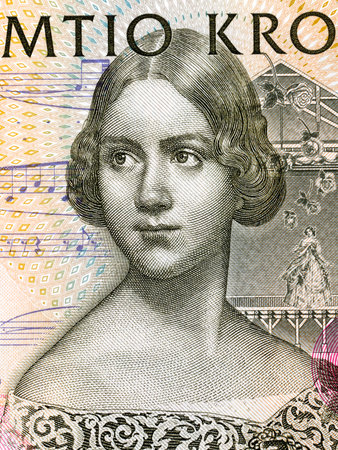 Jenny Lind portrait from Swedish moneyの写真素材