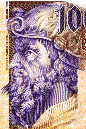Pedro Alvares Cabral portrait from Portuguese moneyの写真素材