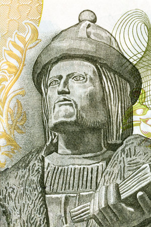 Garcia de Orta portrait from Portuguese moneyの写真素材