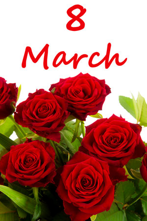 Women's day - flowers with word 8 Marchの写真素材