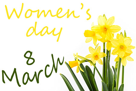 Women's day - flowers with word 8 Marchの写真素材